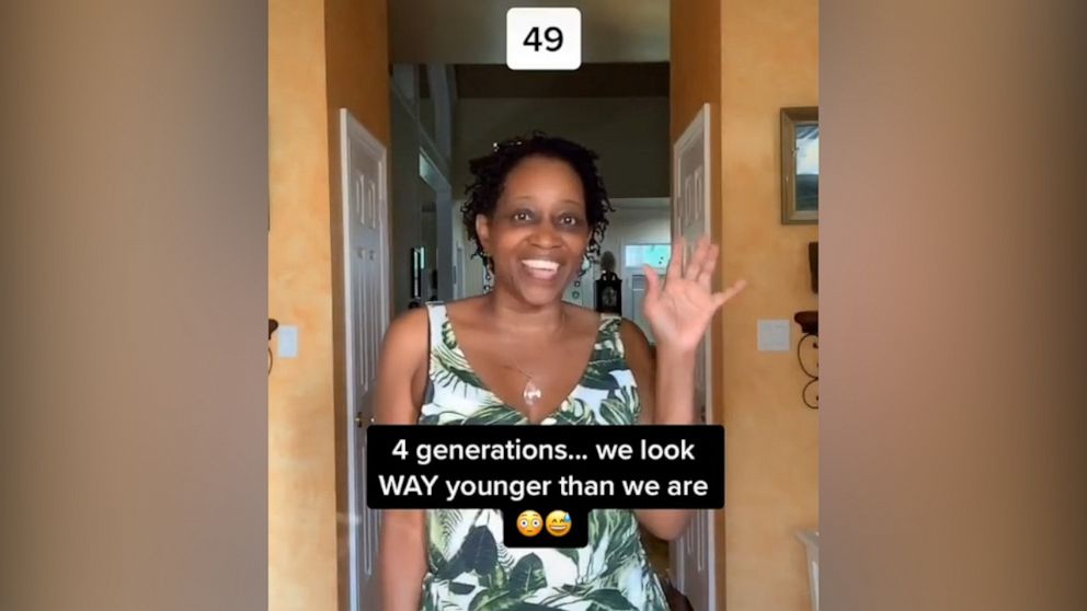 PHOTO: Lizi Harden, 20, her mother, Edith Davidson, 49, Auntie Edith "Ray Ray" Keys, 67 and Grandma Hattie, 102, took on TikTok's generations challenge. Seen in this video screen grab is Edith Davidson.