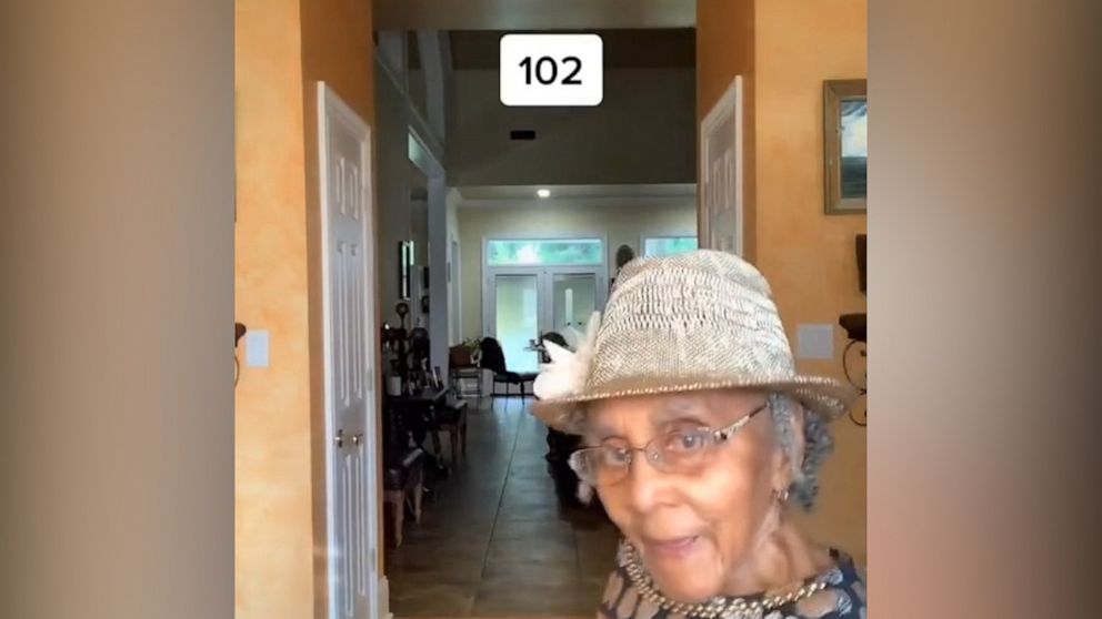 PHOTO: Hattie Lee Davidson, 102, a Mississippi resident, appears in a TikTok video filmed by her 20-year-old great granddaughter, Lizi Harden.