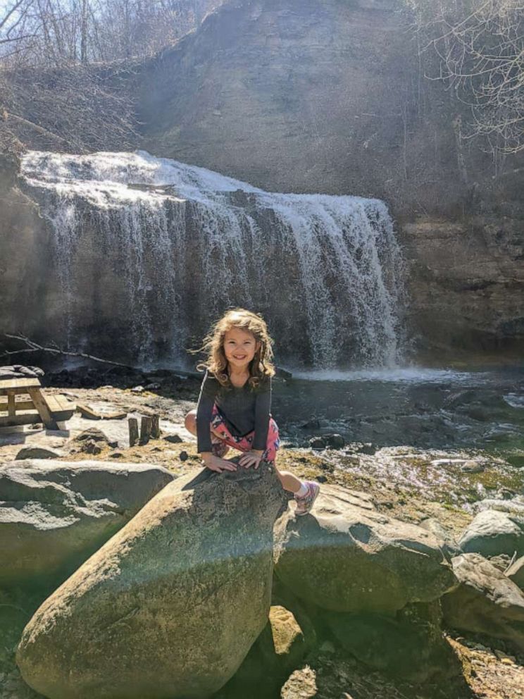 PHOTO: When Minnesota extended its lockdown and mom Colleen Radke didn't go back to work, she and her daughter Wynn, 5, set out to chase waterfalls.