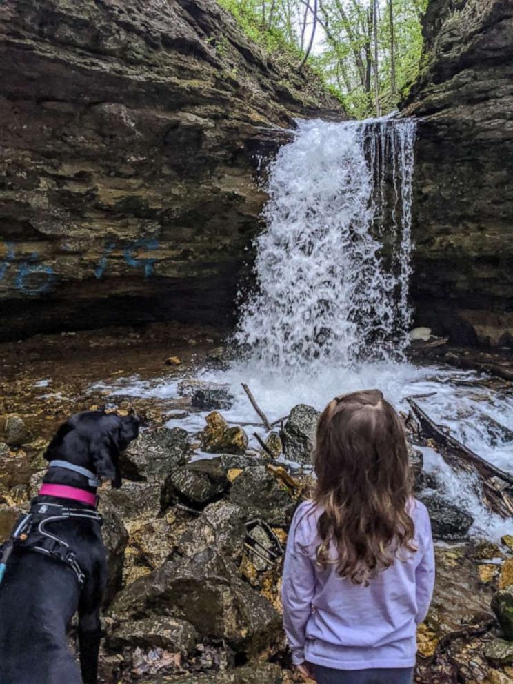 PHOTO: When Minnesota extended its lockdown and mom Colleen Radke didn't go back to work, she and her daughter Wynn, 5, set out to chase waterfalls.