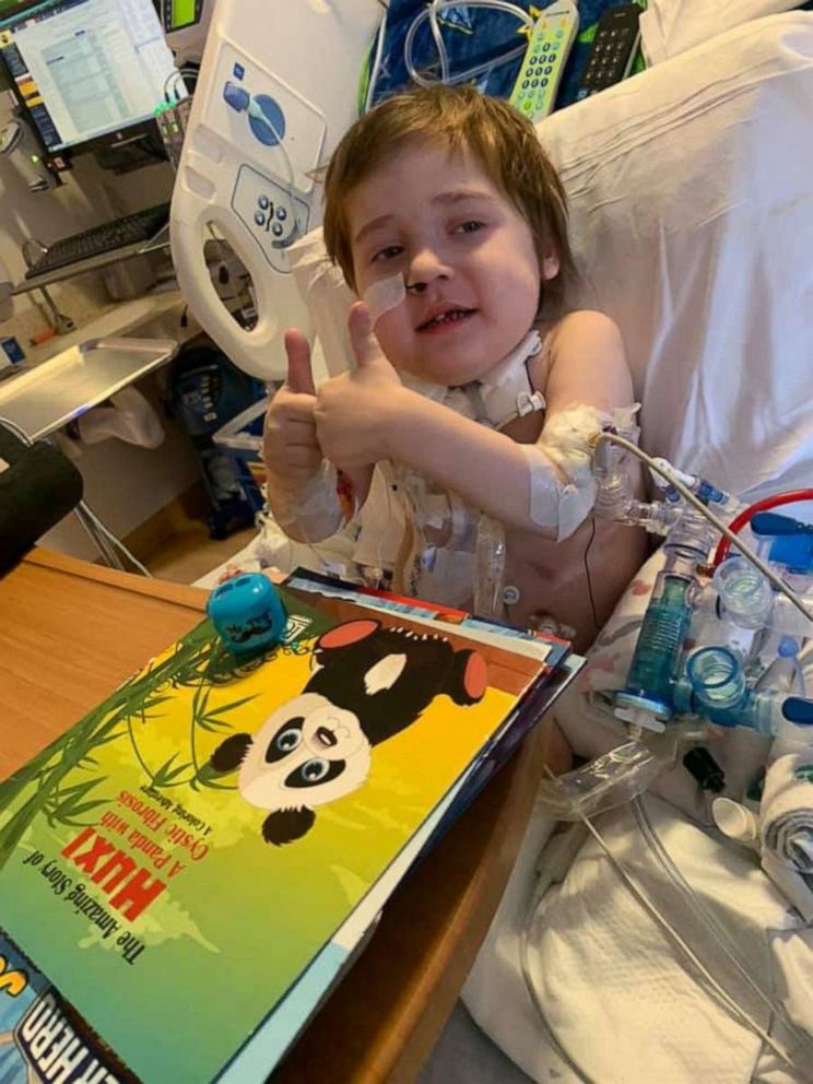 PHOTO: A little boy named Noah Schneider, 5, who's currently hospitalized with COVID-19, is requesting for people to send him stickers and notes of encouragement as he nears the end of his fight with COVID-19.