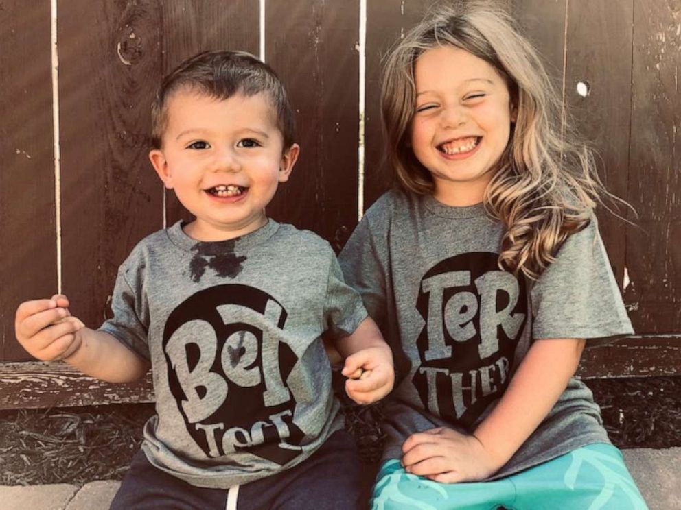 PHOTO: Katelynn Hardee, 5, a kindergartner who is raising money to cover her school's lunch debt in California, is seen in an image with her brother, Landon Hardee, 2.