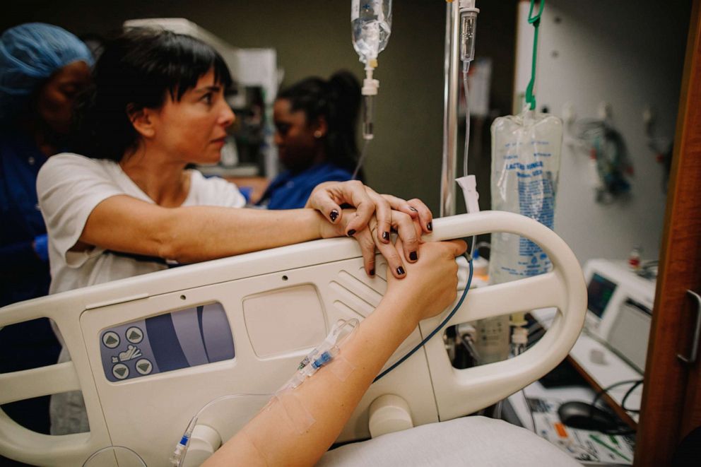 PHOTO: Stephanie Cabrera from Reborn From Within, took these photos of intended mother Olatz Mendiola Marinas and surrogate Celeste Remediz at the birth of baby Kala. 