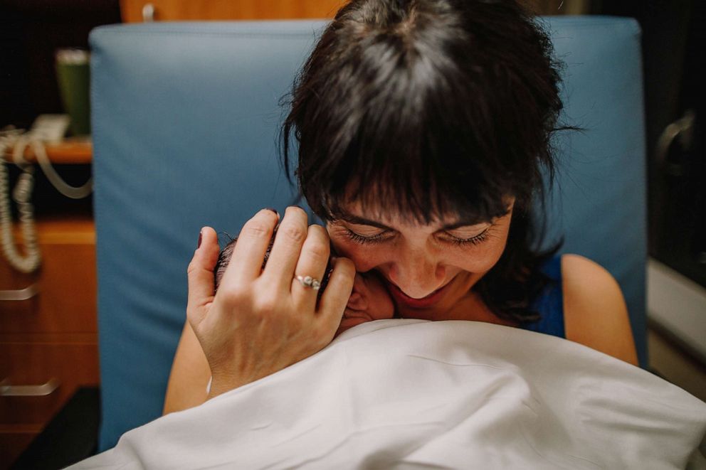 PHOTO: Stephanie Cabrera from Reborn From Within, took these photos of intended mother Olatz Mendiola Marinas and surrogate Celeste Remediz at the birth of baby Kala. 