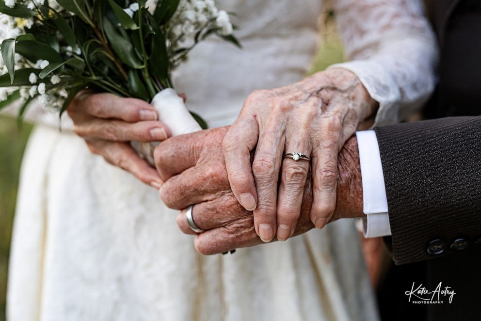 PHOTO: Lucille and Marvin Stone of Kearney, Nebraska, wed on Aug. 21, 1960. Photographer Katie Autry photographed the couple in their original wedding attire. The images garnered thousands of shares on Facebook.