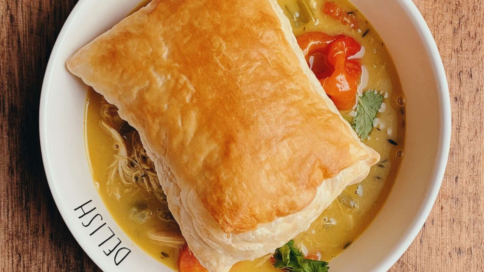 PHOTO: Curry chicken pot pie with puff pastry topping.