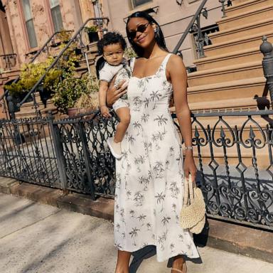 PHOTO: Palm Linen Cotton Seamed Midi Pocket Dress