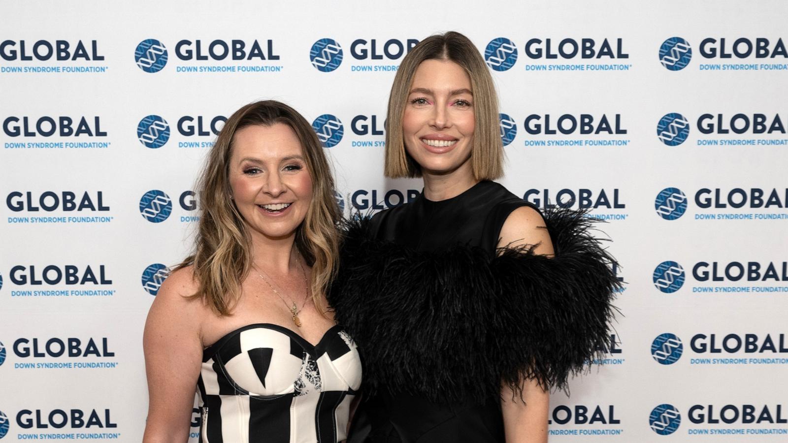 PHOTO: Beverley Mitchell and Jessica Biel attend the Global Down Syndrome Foundation's 16th Annual Be Beautiful Be Yourself Fashion Show at Sheraton Downtown Denver Hotel, Nov. 16, 2024, in Denver.