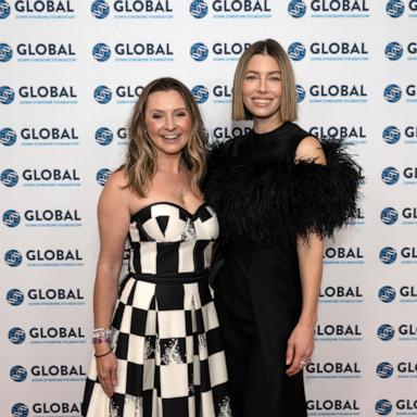 PHOTO: Beverley Mitchell and Jessica Biel attend the Global Down Syndrome Foundation's 16th Annual Be Beautiful Be Yourself Fashion Show at Sheraton Downtown Denver Hotel, Nov. 16, 2024, in Denver.