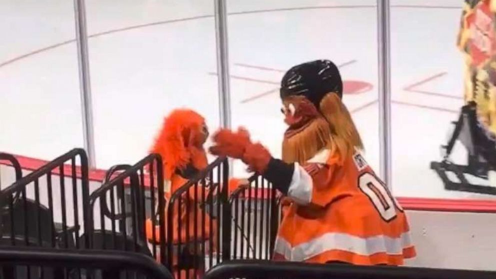 PHOTO: Cailin Ryan attended the Sept. 19 hockey game where she met Gritty. The 8-year-old was dressed in a costume handmade by her mom, Patty Ryan.