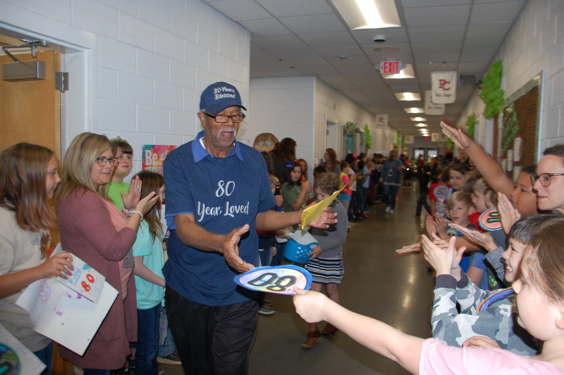 PHOTO: School janitor Mr. Haze celebrated his 80th birthday party at Pike County Elementary School.