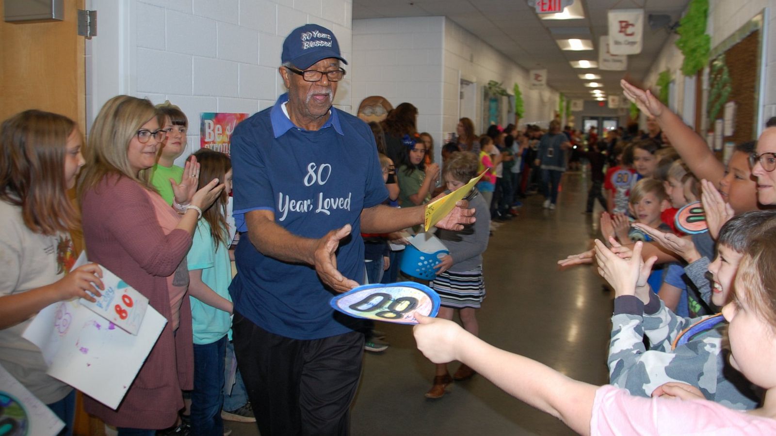 PHOTO: School janitor Mr. Haze celebrated his 80th birthday party at Pike County Elementary School.