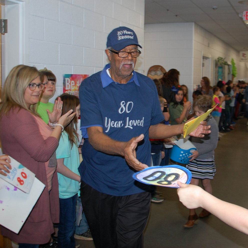 VIDEO: Students surprise janitor with sweetest 80th birthday bash 