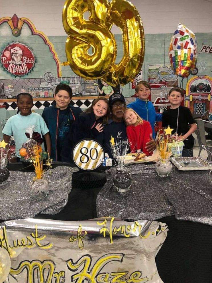 PHOTO: School janitor Mr. Haze celebrated his 80th birthday party at Pike County Elementary School.