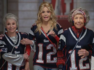 80 for Brady trailer: See Jane Fonda, Lily Tomlin, Rita Moreno, Sally Field  chase Tom Brady