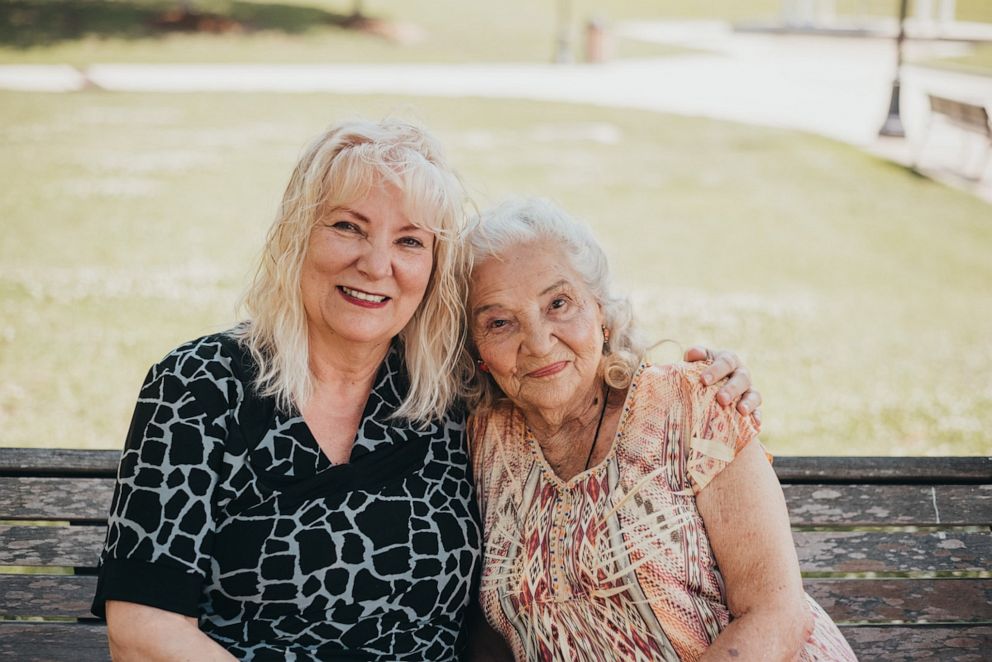 PHOTO: Lynne Wray (left) and Elizabeth Pullen (right), who are mother and daughter,  met on May 6, 2019 for the very first time.