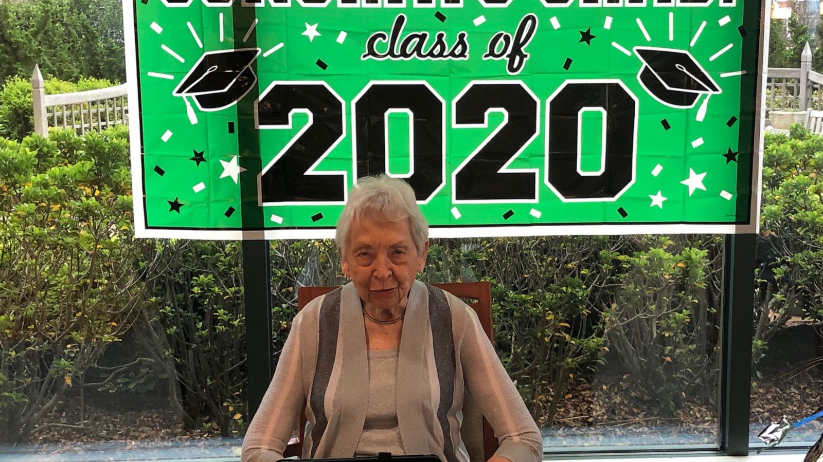 PHOTO: Neola Waller, 91, and other seniors who live at Westminster Canterbury on Chesapeake Bay Retirement Community have been connecting students at Frank W. Cox High School in Virginia Beach, Virginia.