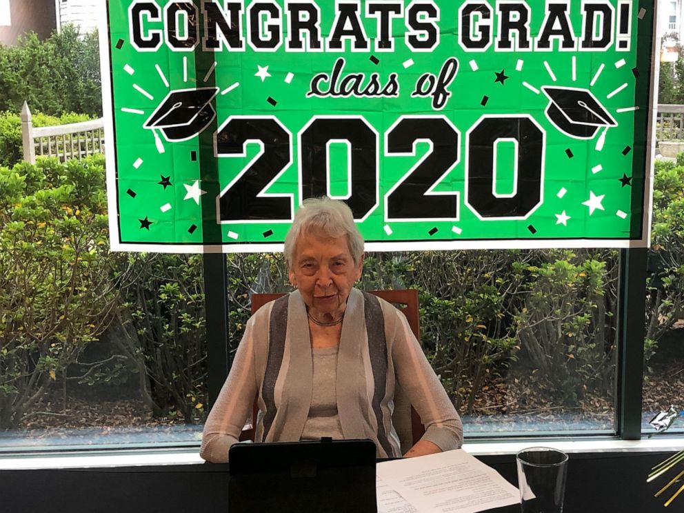 PHOTO: Neola Waller, 91, and other seniors who live at Westminster Canterbury on Chesapeake Bay Retirement Community have been connecting students at Frank W. Cox High School in Virginia Beach, Virginia.