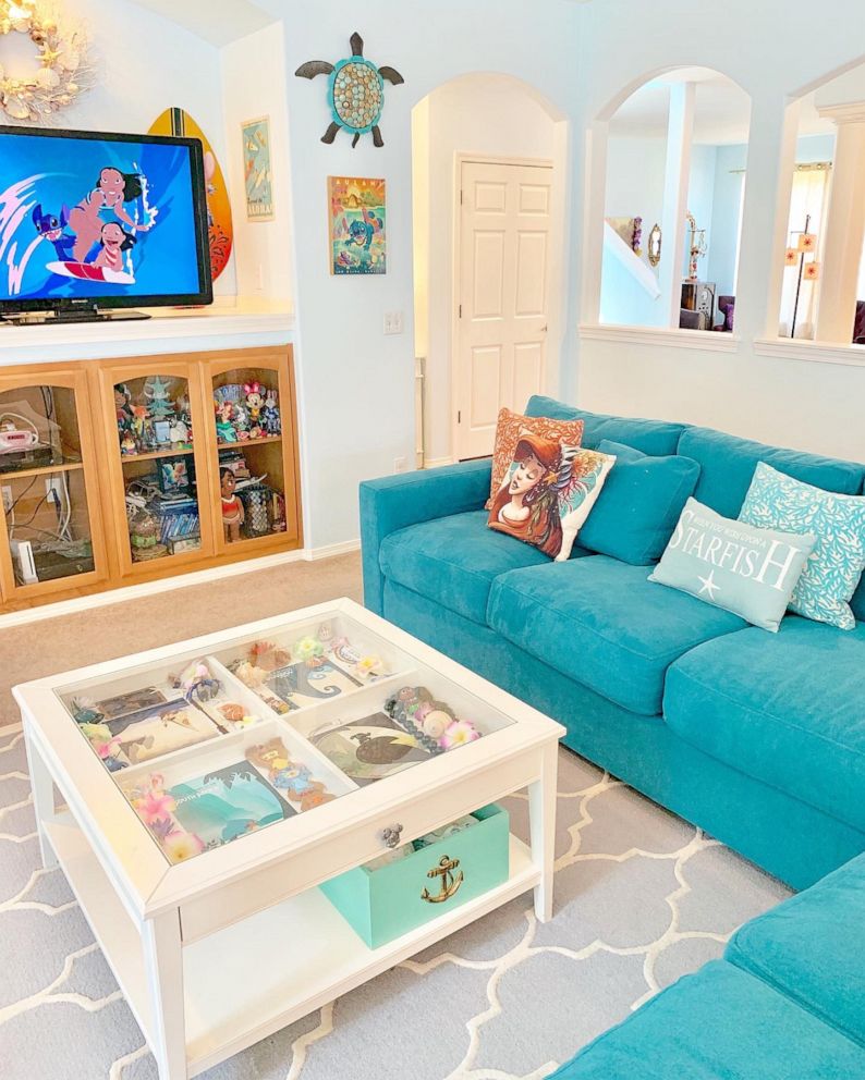 PHOTO: Lilo and Stitch and Moana inspired this Hawaiian themed living room.