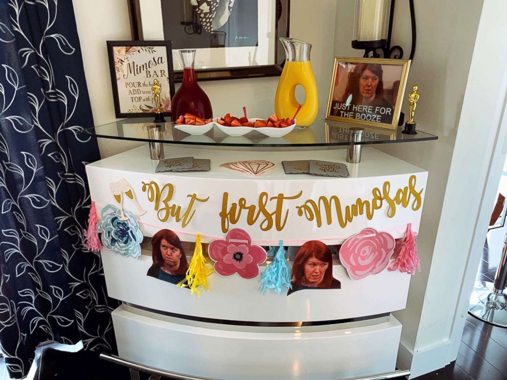 PHOTO: A mimosa bar with pictures of Meredith Palmer from "The Office" for Kayleigh Brown's bridal shower on March 3, 2019.