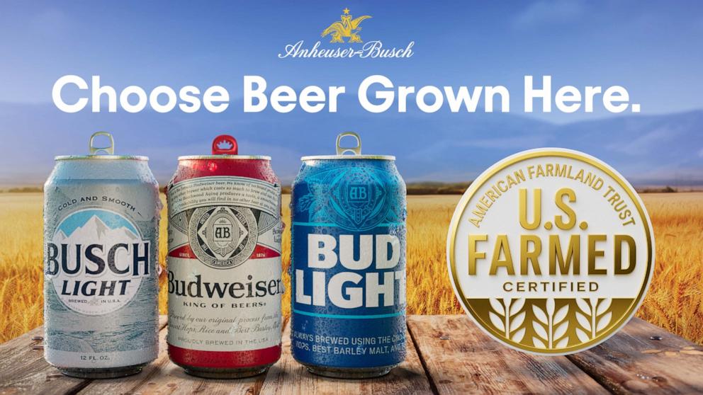 PHOTO: Anheuser-Busch is the first U.S. Farmed Certified product to add the new label backed by the American Farmland Trust to its brands.