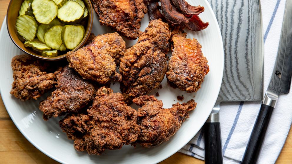 PHOTO: A plate of chef Andrew Zimmern's fried chicken.