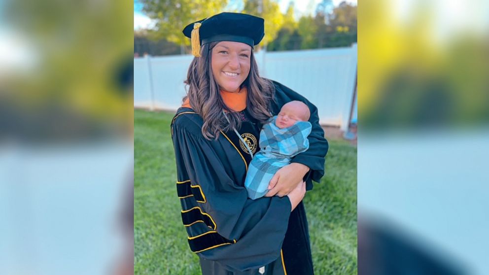 PHOTO: Abby Bailiff, of North Carolina, gave birth and graduated with a doctorate in nursing all within the span of 24 hours.