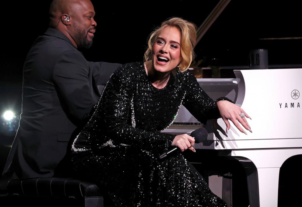 PHOTO: Adele performs onstage during "Weekends with Adele" at The Colosseum at Caesars Palace in Las Vegas, Jan. 26, 2024.