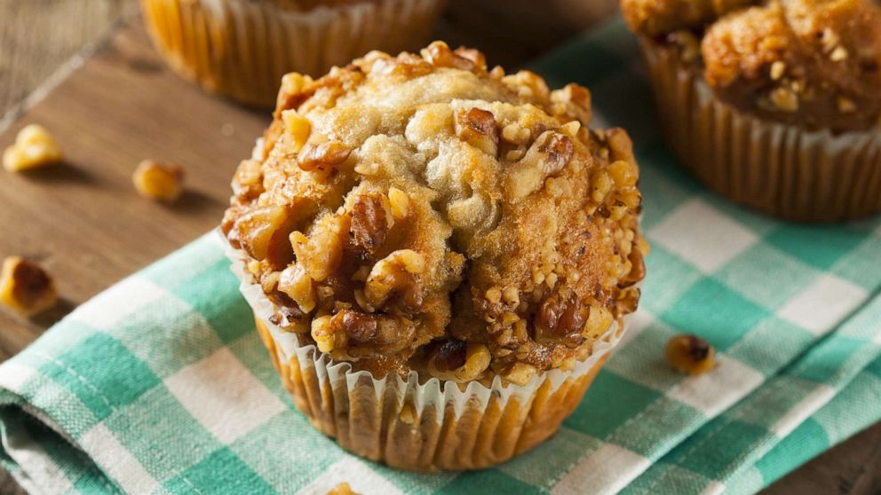 Homemade Banana Nut Muffins Ready to Eat