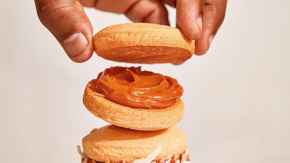 PHOTO: A stack of homemade Alfajores De Maicena that can be made ahead for Thanksgiving dessert.