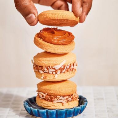 PHOTO: A stack of homemade Alfajores De Maicena that can be made ahead for Thanksgiving dessert.