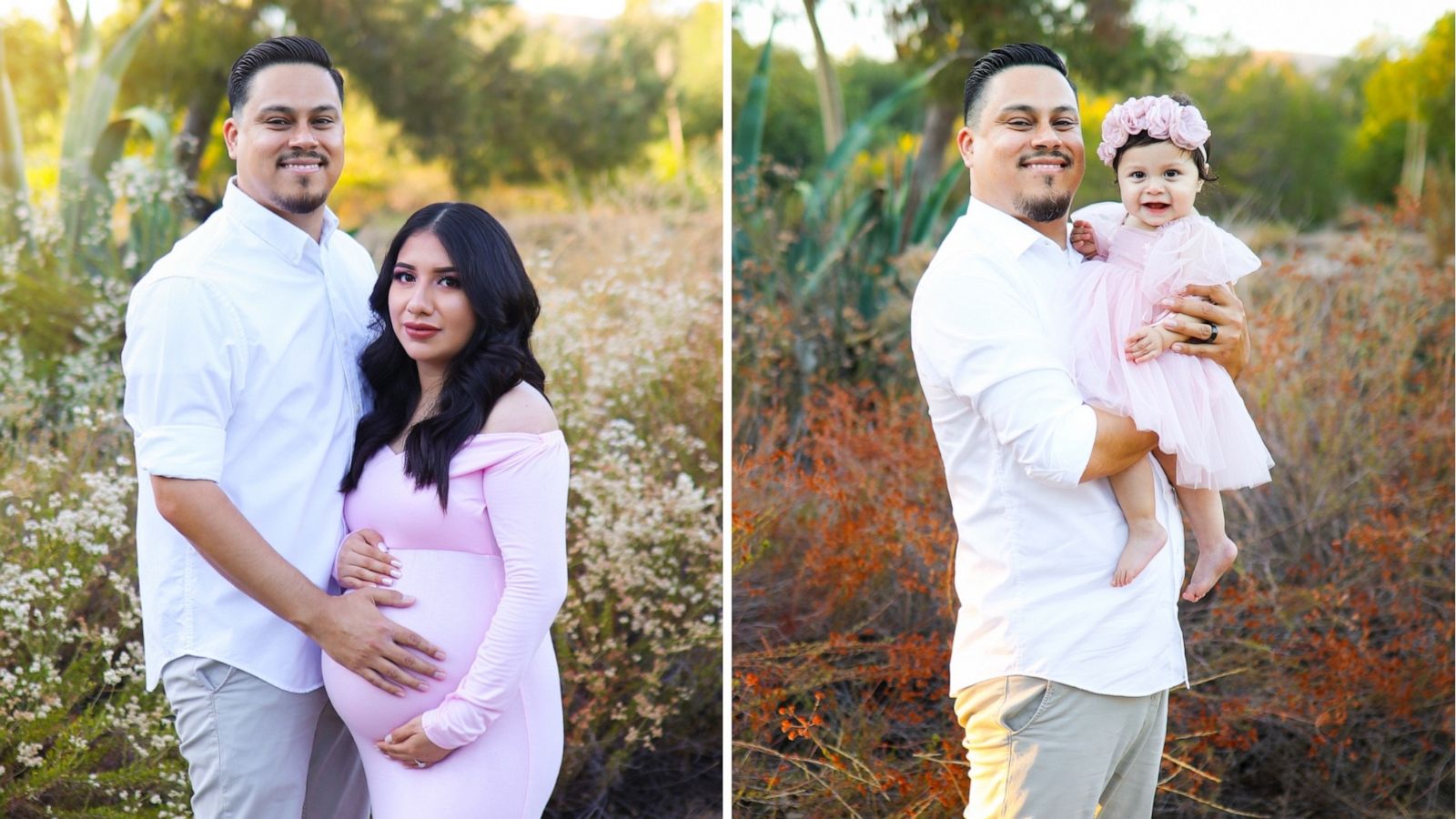 PHOTO: James Alvarez with his late wife (left) and his daughter (right).