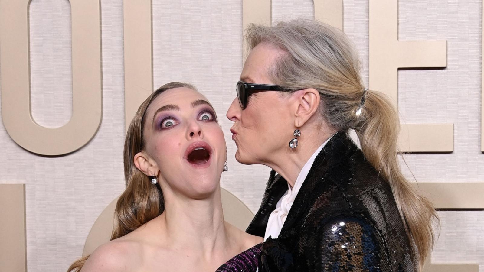 PHOTO: Amanda Seyfried and Meryl Streep attend the 81st Annual Golden Globe Awards, in Beverly Hills, Ca., Jan. 7, 2024.