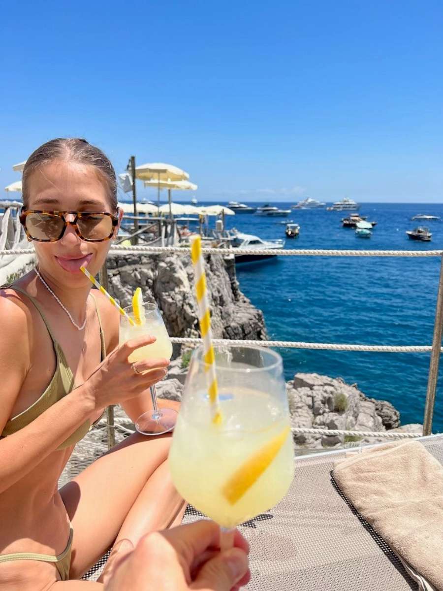 PHOTO: Amanda Batula sips on a limoncello spritz in Italy.