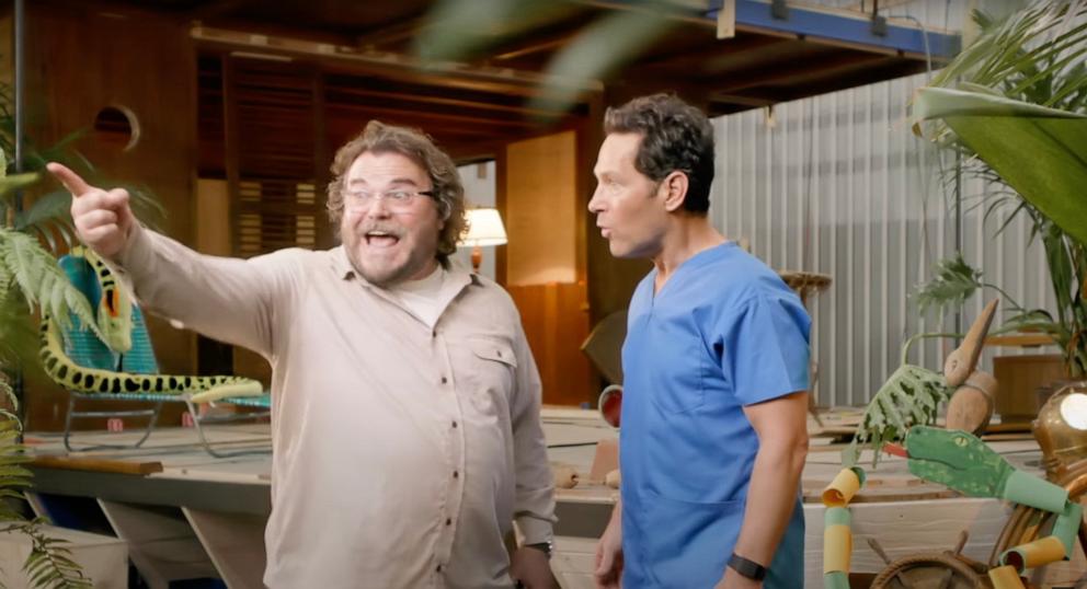 PHOTO: Jack Black and Paul Rudd appear in this screengrab from a YouTube video.