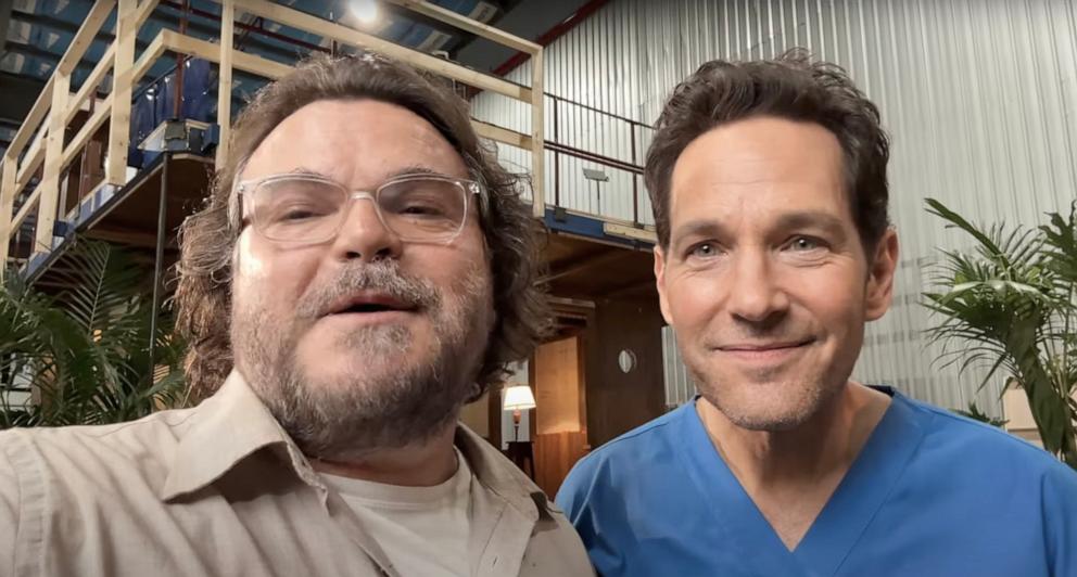 PHOTO: Jack Black and Paul Rudd appear in this screengrab from a YouTube video.