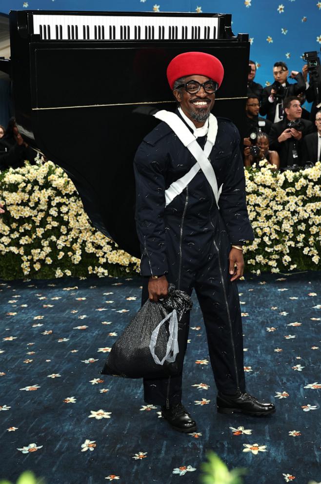 André 3000 attends the 2025 Met Gala Celebrating "Superfine: Tailoring Black Style" on May 05, 2025 in New York City.