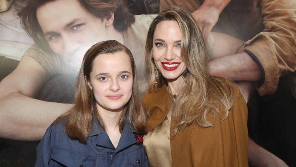 Angelina Jolie steps out with her daughter Vivienne at the Broadway premiere of The Outsiders
