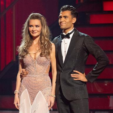 PHOTO: This image released by Disney shows Anna Delvey, left, and her dancing partner Ezra Sosa on the celebrity dance competition series 