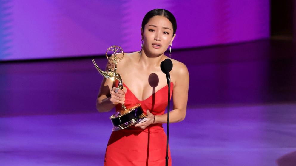 PHOTO: Anna Sawai accepts the Outstanding Lead Actress in a Drama Series award for Shogun at the 76th Primetime Emmy Awards, Sept. 15, 2024, in Los Angeles.