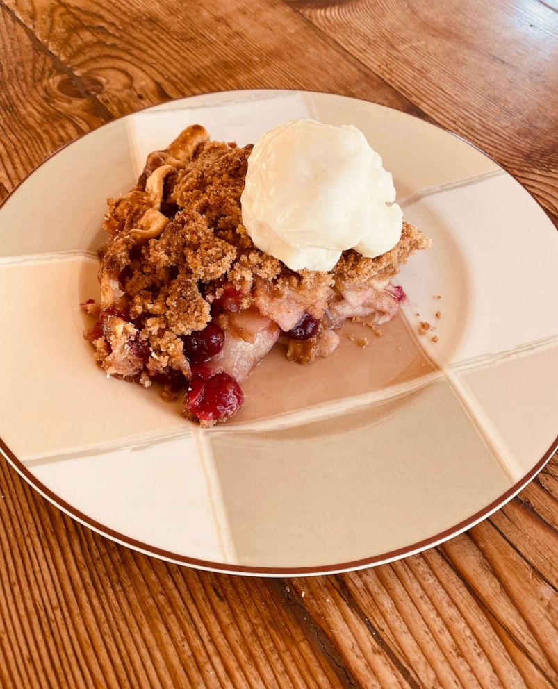 PHOTO: Apple cranberry crumb pie.