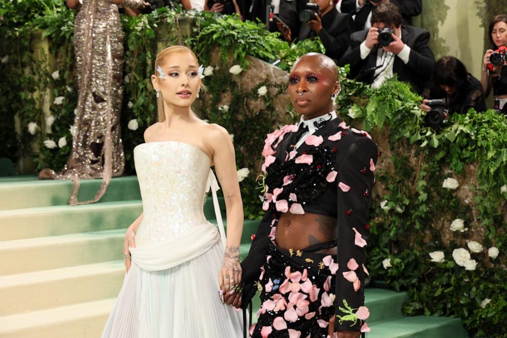 PHOTO: Ariana Grande and Cynthia Erivo attend The 2024 Met Gala Celebrating "Sleeping Beauties: Reawakening Fashion" at The Metropolitan Museum of Art in New York City, May 06, 2024.