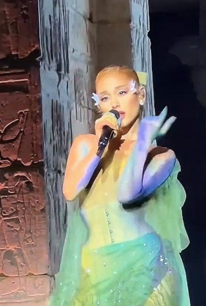 PHOTO: Ariana Grande appears in this screengrab from a TikTok video she shared from the Met Gala.