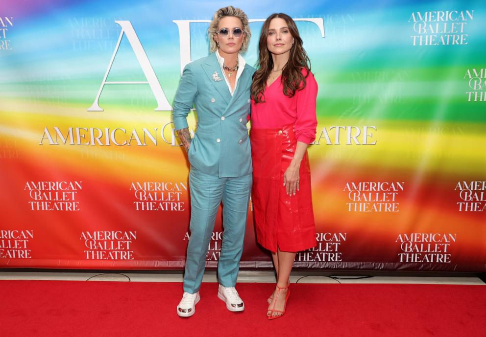 PHOTO: Ashlyn Harris, left, and Sophia Bush attend American Ballet Theatre's "Woolf Works" Premiere at The Metropolitan Opera, June 25, 2024, in New York.