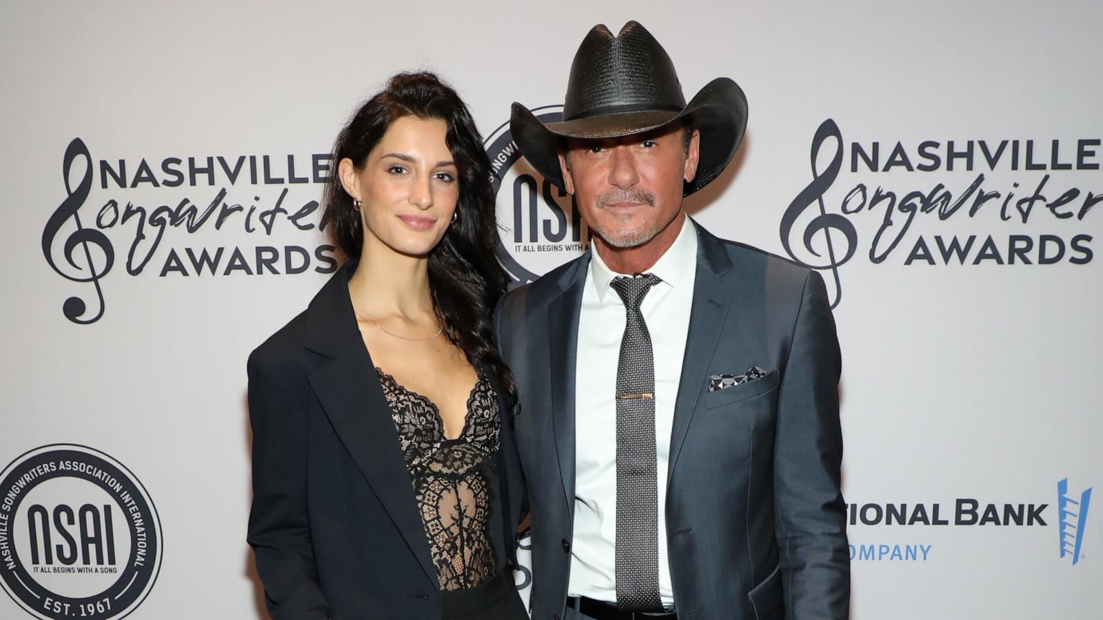 PHOTO: Audrey McGraw and Tim McGraw attend the NSAI 2023 Nashville Songwriter Awards at Ryman Auditorium on Sept. 26, 2023 in Nashville, Tennessee.