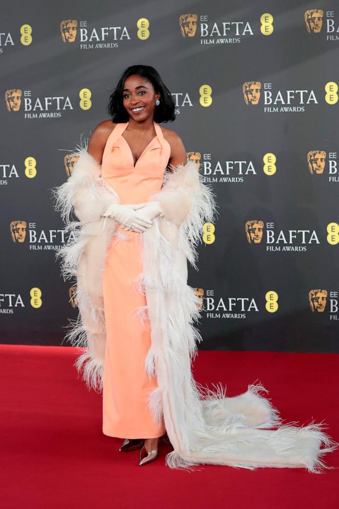 PHOTO: Ayo Edebiri attends the 2024 EE BAFTA Film Awards in London, Feb. 18, 2024.