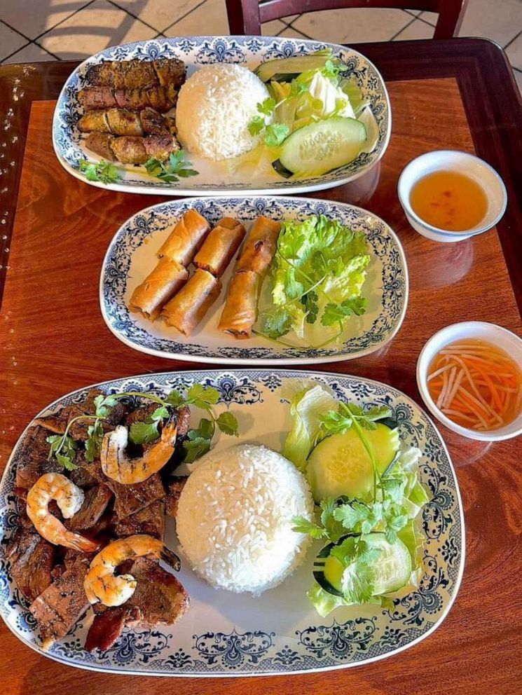 PHOTO: Three plates of Vietnamese food at Lee's Noodle House.