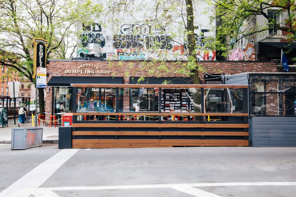 PHOTO: The exterior outdoor dining space for Brooklyn Dumpling Shop on Saint Marks Place in Manhattan.