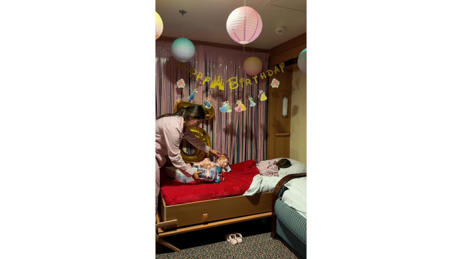 Parents are stealth masters decorating Disney cruise room for daughter's birthday