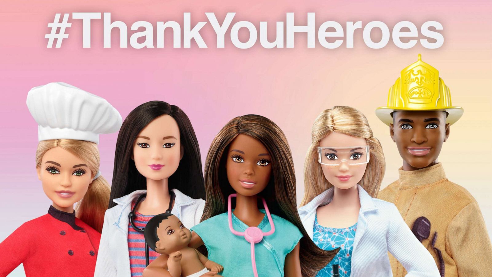 PHOTO: Career dolls from Barbie's #ThankYouHeroes Program.